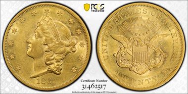 1861 $20 AU55