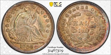 1838 H10C Large Stars MS63