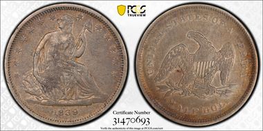 1839 50C WB-1 No Drapery XF40