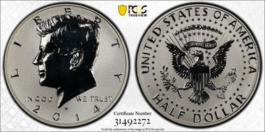 2014-W 50C Reverse Proof First Strike - Philadelphia PR70