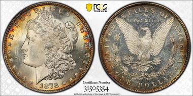 1878 8TF $1 VAM 18, Doubled Date MS64