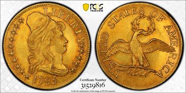 1795 $5 BD-3, Small Eagle MS65