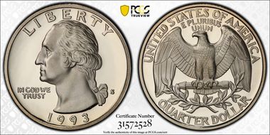 1993-S 25C Clad PR70DCAM