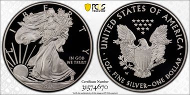 2015-W $1 Silver Eagle First Day of Issue - Philadelphia Mercanti PR70DCAM