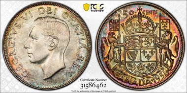 1951 50C Narrow Date MS65