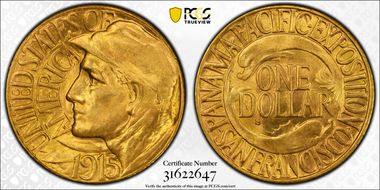 1915-S G$1 Panama-Pacific MS65