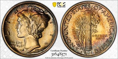 1945-S 10C FS-504 Inverted S MS65FB