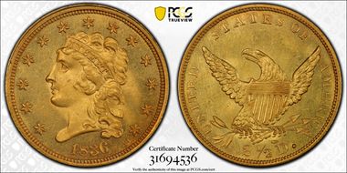 1836 $2.50 Script 8 MS65+