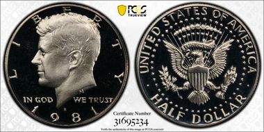 1981-S 50C Type 1 PR70DCAM