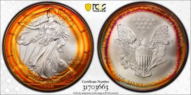 1996 $1 Silver Eagle MS67