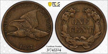 1857 1C Flying Eagle VF30