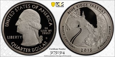 2015-S 25C Blue Ridge Pkwy NP First Strike PR70DCAM