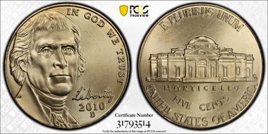 2010-D 5C MS67FS