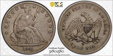 1841-O 50C WB-1, Large O VF25