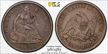 1851-O 50C WB-1 Large O XF45