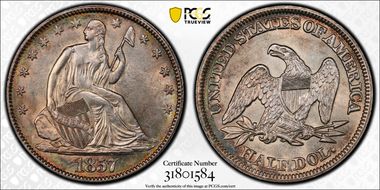 1857 50C WB-3, MPD AU58