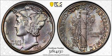 1938 10C MS68+ FB