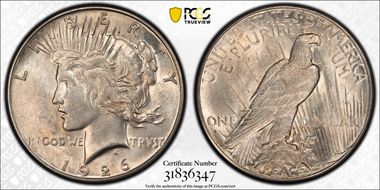 1926-S $1 VAM 3D Overpolished Die MS61