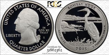 2015-S 25C Bombay Hook NP - Silver PR70DCAM