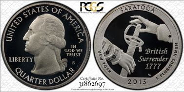 2015-S 25C Saratoga NP - Silver PR70DCAM