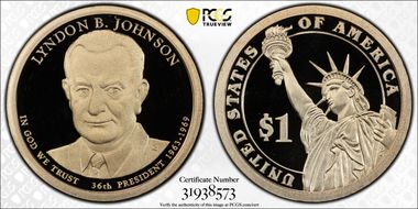 2015-S $1 Lyndon B. Johnson PR70DCAM
