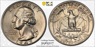 1949-D 25C OMM FS-601 MS66