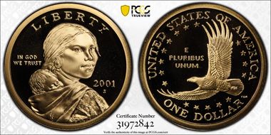 2001-S SAC$1 PR70DCAM