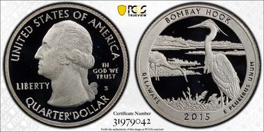 2015-S 25C Bombay Hook NP - Silver First Strike PR70DCAM