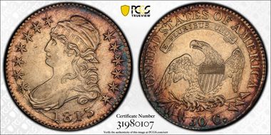 1813 50C O-107a AU58