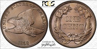 1858 1C Large Letters MS67+