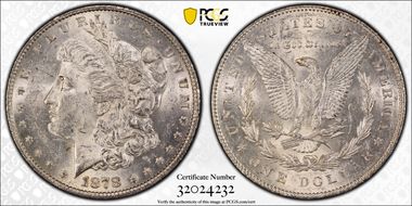 1878 7TF $1 VAM 188, Washed Out L MS61