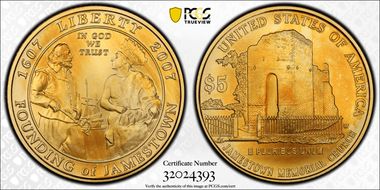 2007-W $5 Jamestown MS70