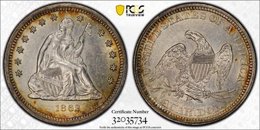 1862 25C AU58