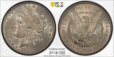 1878 7TF $1 R79 VAM 220 Tripled R AU58