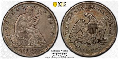 1850-O 50C WB-3 Large O XF45