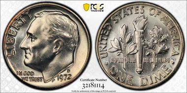 1972-D 10C MS67FB