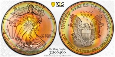 1998 $1 Silver Eagle MS68