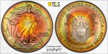 1998 $1 Silver Eagle MS69