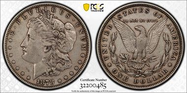 1878 8TF $1 VAM 14.13, Doubled Eyelid VF35