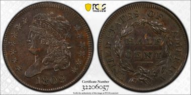 1809 1/2C C-4 AU53BN