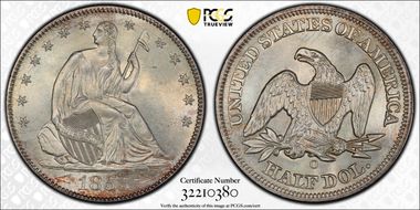 1855-O 50C Arrows MS66