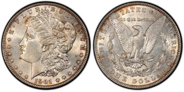 1901 $1 VAM 3, Shifted Eagle, DDR MS62+