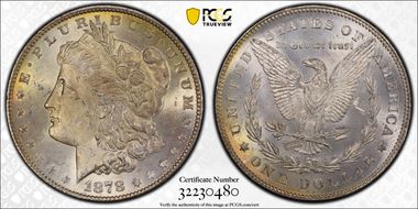 1878 7/8TF $1 VAM 45, Doubled Talons Weak 7/0 MS64