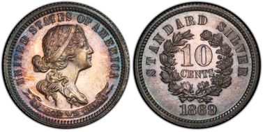 1869 10C J-708 PR65