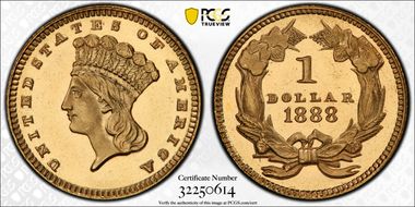 1888 G$1 PR67DCAM