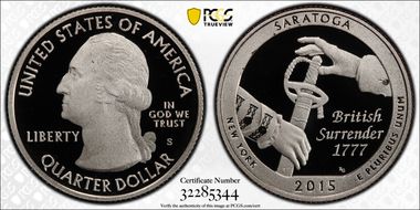 2015-S 25C Saratoga NP First Strike PR70DCAM