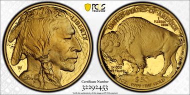 2015-W $50 American Buffalo .9999 Fine Gold First Strike Fraser PR70DCAM