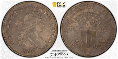 1806 50C O-122 Pointed 6, Stem VF30