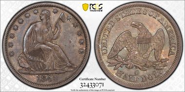 1844-O 50C WB-22, FS-301, Doubled Date MS61