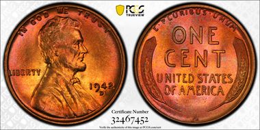 1942-D 1C MS66RB